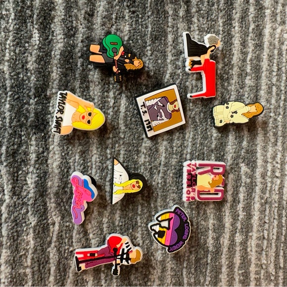 Taylor Swift Inspired Shoe Charms for Crocs Water Shoes Eras Tour Theme 10 pack - Picture 2 of 10